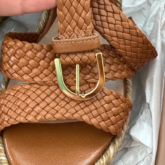 Stuart Weitzman Elsie Woven Leather Espadrille Wedge - Picture 5 of 8